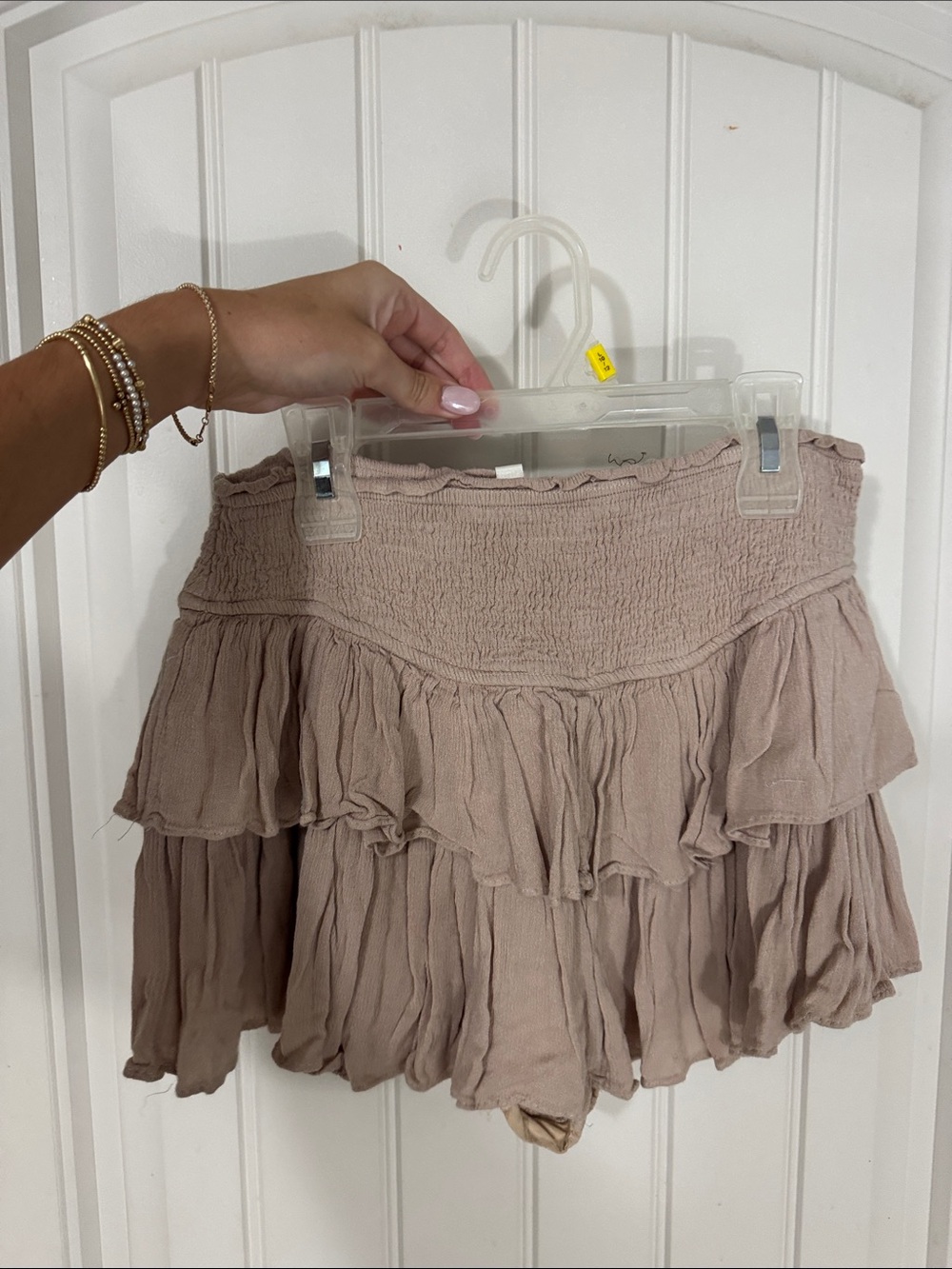 ROCK N RAGS! Women's Ruffle Tiered Skirt - Taupe